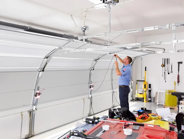 Garage door cable repair service by Longmeadow Garage Door Repair in Longmeadow
