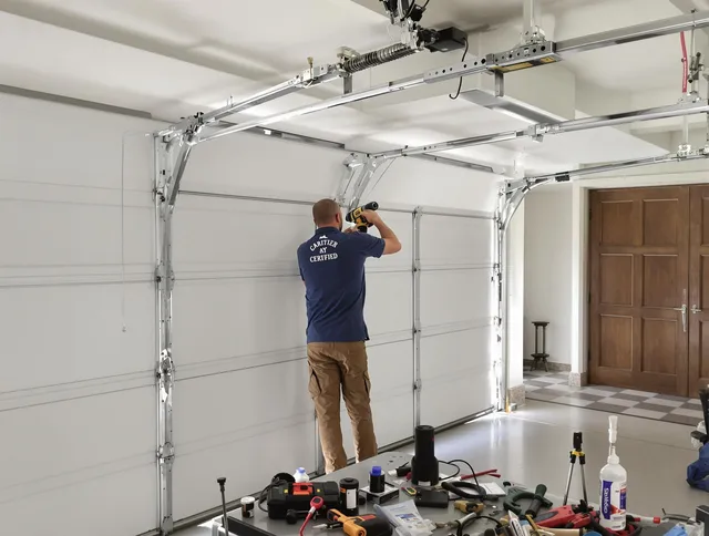 Longmeadow Garage Door Repair certified technician performing precision garage door repair in Longmeadow