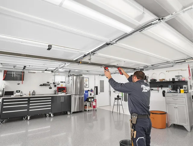 Overhead garage door repair service by Longmeadow Garage Door Repair in Longmeadow