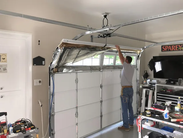 Garage door section replacement by Longmeadow Garage Door Repair in Longmeadow