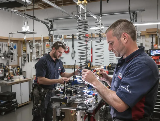 Garage door spring repair service by Longmeadow Garage Door Repair in Longmeadow